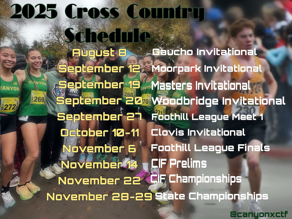 2025 Canyon XC Schedule!!