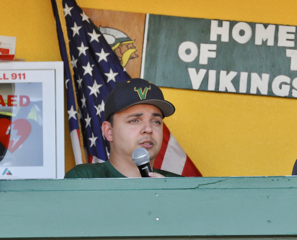 MICHAEL LOPEZ , TEACHER AT VANDEN HIGH , COACH  FOR FOOTBALL AND NOW MAKING HIS 1 ST DEBUT AS A ANNOUNCER  / SPORT CASTER FOR THE VANDEN VIKINGS FOOTBALL TEAM . I , GAVE HIM AN  " A " BEFOR HE EVEN STARED !!!!!!! AWESOME  , GREAT JOB   PAPA JOE !!!