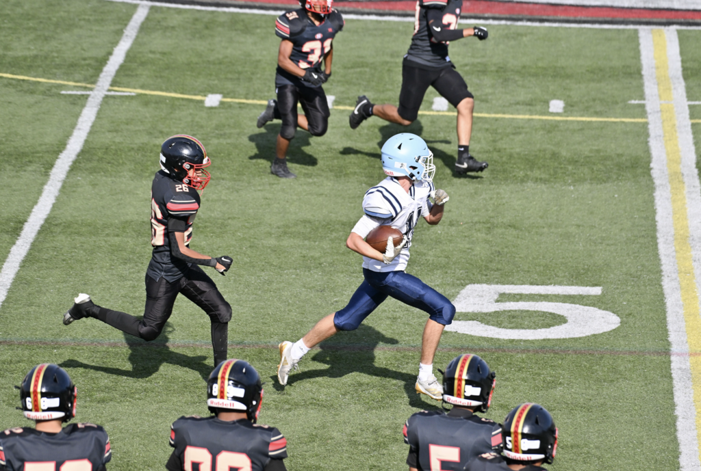#11 Trevor Pattock is off to the races as he outruns the Segerstrom defenders