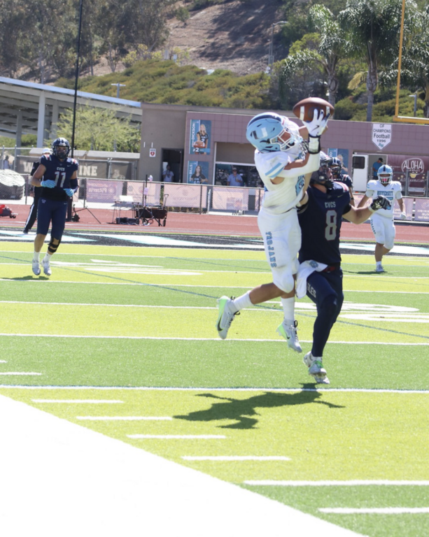 Senior wide receiver Cruz McMullen's makes an amazing leaping catch for the Trojans