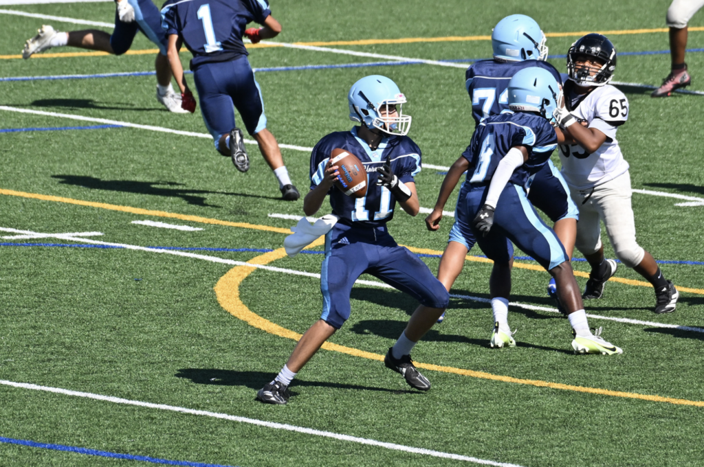 Freshman QB Chase Heale looks downfield to throw