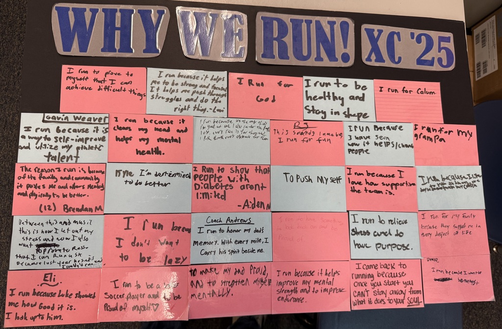 This Season the Lions participated in an activity where they wrote about Why they run. We run for a variety of reasons and will look to it for inspiration this season.