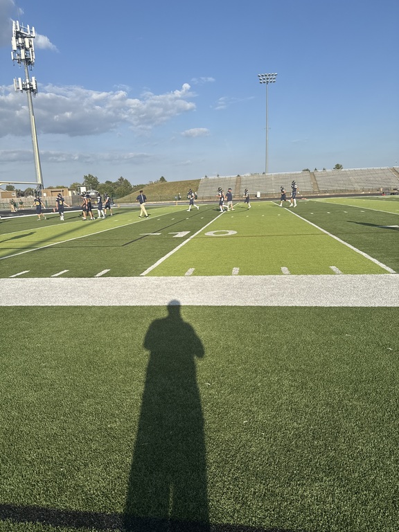 The Varsity Football Team is getting warmed up and psyched up before their home opener against Midland Dow High School.  Kickoff is in about 45 minutes.  Go Oilers!