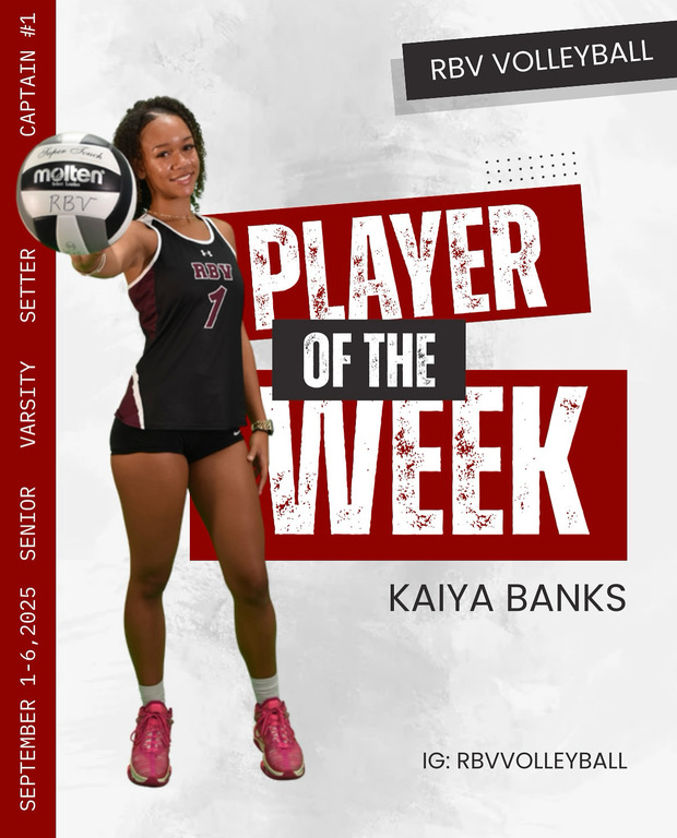 PLAYER OF THE WEEK SEPT 1-6 👀 
Our first athlete of the week is Kaiya Banks. She is a returning starter and captain of our team this season. Kaiya showed strength and perseverance pushing through fatigue in our game against La Costa Canyon last week. She 