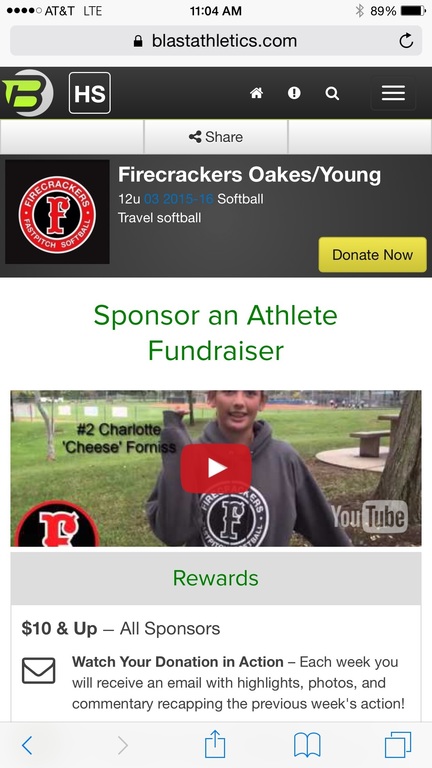 These are the screen shots do the sponsorship.  Go to team page and click on the Sponsors tab on the top left corner to get to these screens.  You can send the link to Facebook, email, text etc.  please make sure to tell sponsors to click sign up when the