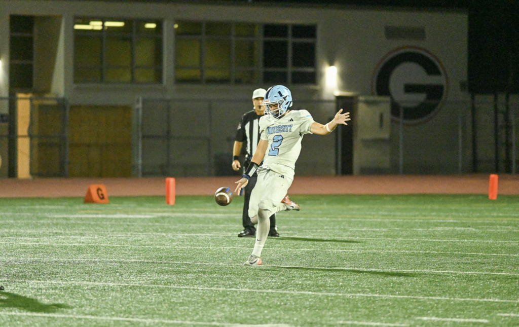 #2 Jake Rabold had a booming 57 yard punt at Garden Grove High