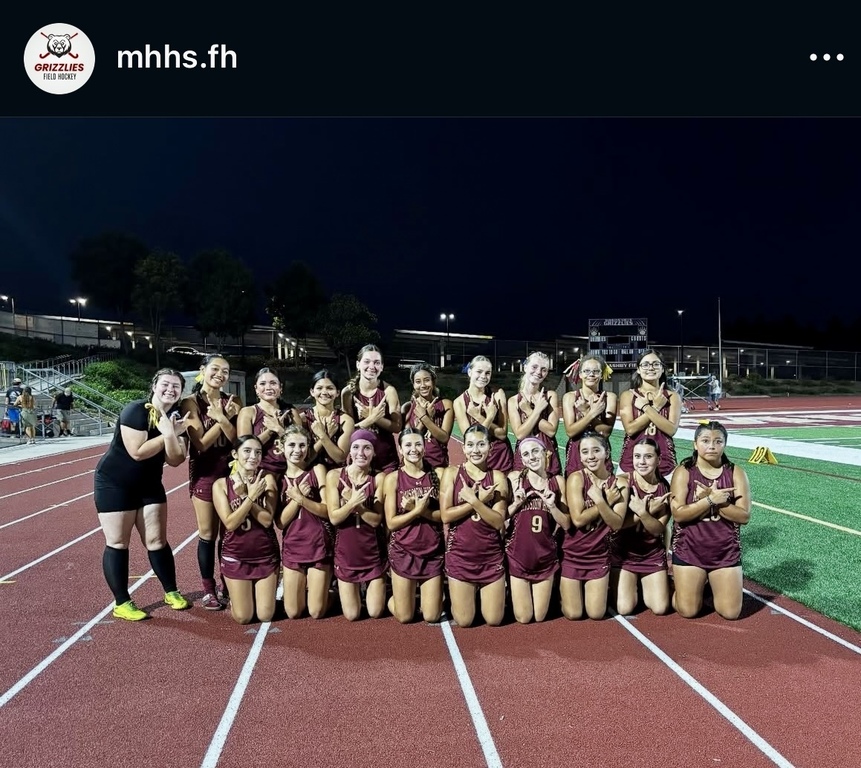 Big win tonight ! Grizzlies took down Escondido Cougars 8-0. Goals by : Chloe (x2), Lily Z (x2), Diamond, Cam, Audrey and Charli ❤️‍🔥🏑