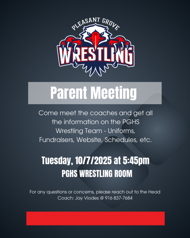 Upcoming Parent Meeting, Tuesday Oct 7th
