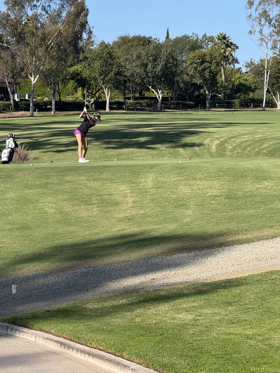 Kamryn making great swings out on the course