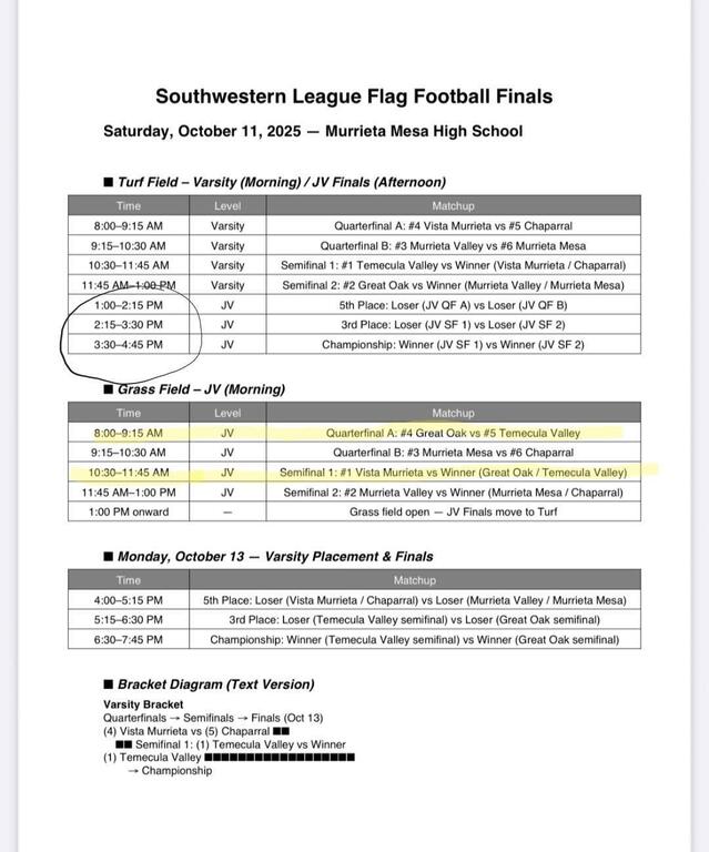 The schedule for today’s tournament 
Let’s go girls! 🐻