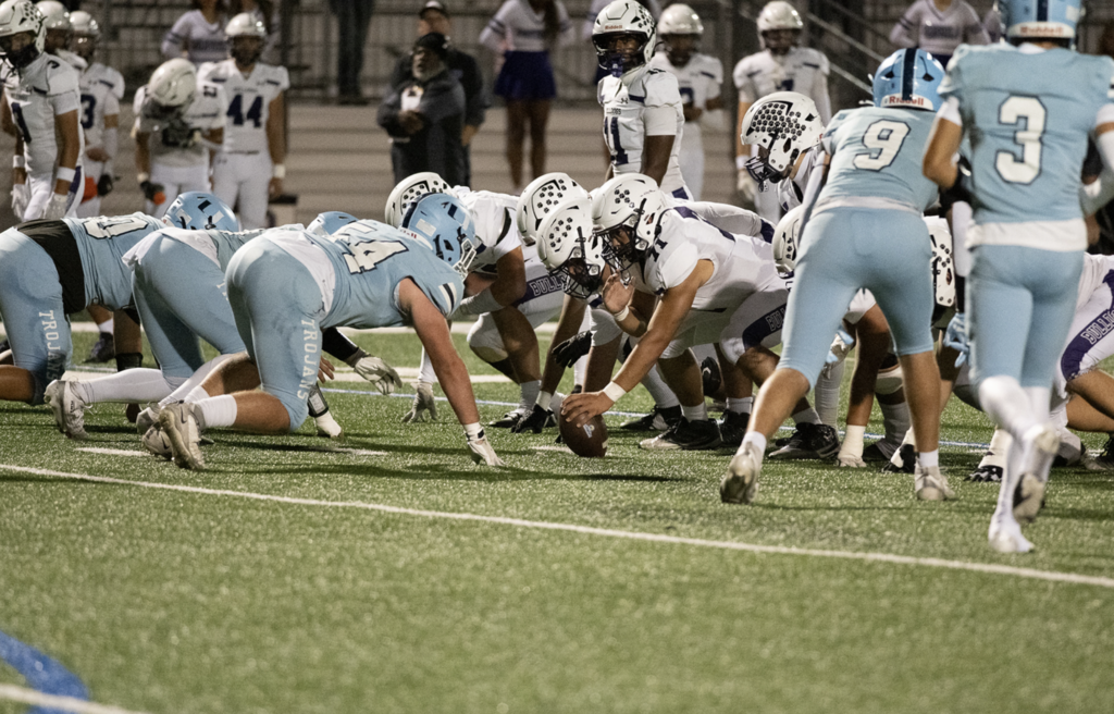 Trojans Defensive Line was fierce, particularly in the first half limiting the Portola high charged running game.  For more great photos of this game and season visit: https://unifootballboosters.smugmug.com/20252026-UNI-TROJANS-FOOTBALL/Varsity