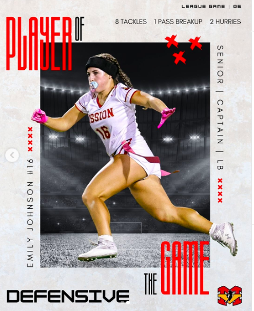 Congratulations to the Defensive Player of the Game vs Aliso 👏👏
Emily Johnson #16 | LB |
8 Total Tackles |
1 Pass Break-up |
2 Hurries