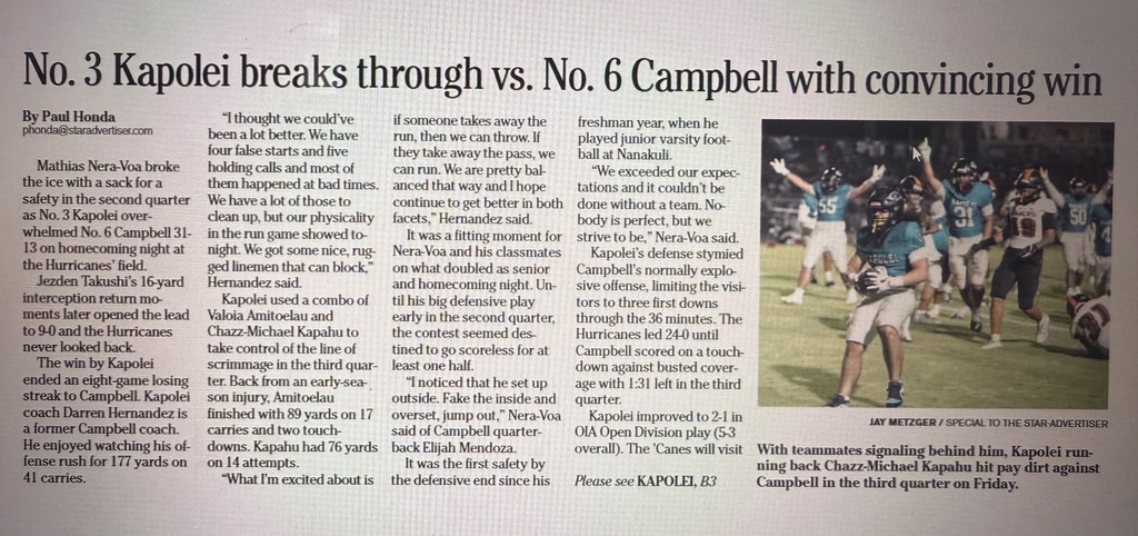 Honolulu Star Advertiser Article