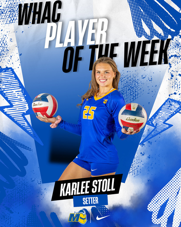 Ladies and Gentlemen, Karlee Stoll, WHAC Setter of the Week!

3 Matches, 3 Sweeps, 105 Assists, 24 Digs, and 9 Aces