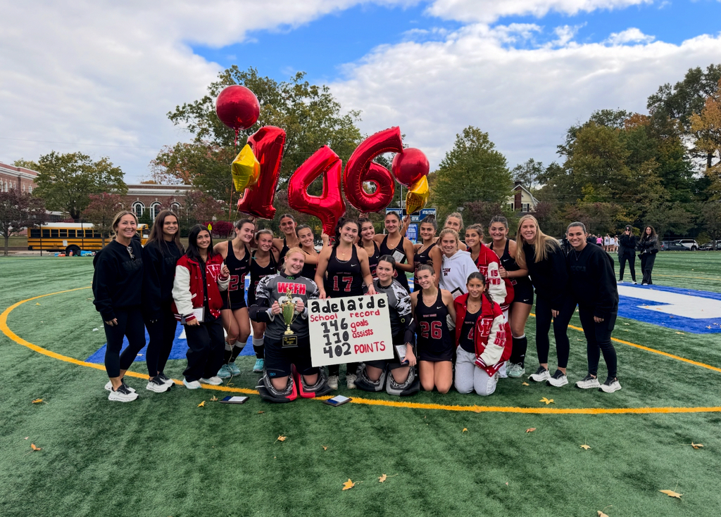 Congrats to our Senior Captain Adie Minnella, who broke the school record for the most goals and assists!!