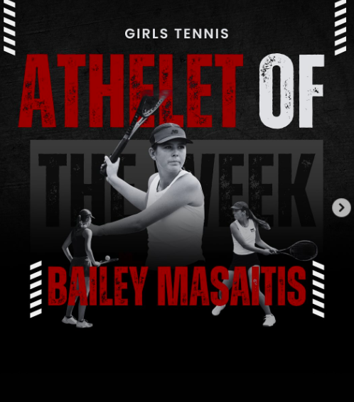 Bailey Masaitis continues to shine on and off the court — leading with confidence, focus, and determination every match. She plays both singles and doubles for the team. Her positive attitude pushes the team to new levels each week. 💪💫