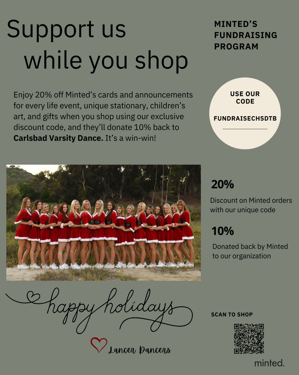 Shop with us through MINTED!

Special Code: FUNDRAISECHSDTB

https://www.minted.com/
