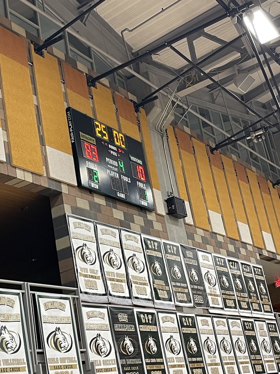 Final score. Sage Creek 83, Army & Navy 10