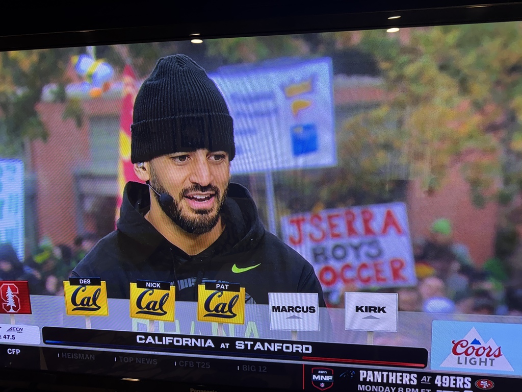 ESPN College Gameday today (Saturday 11/22) is in Oregon.  Note the sign in the background.  Let’s Go!