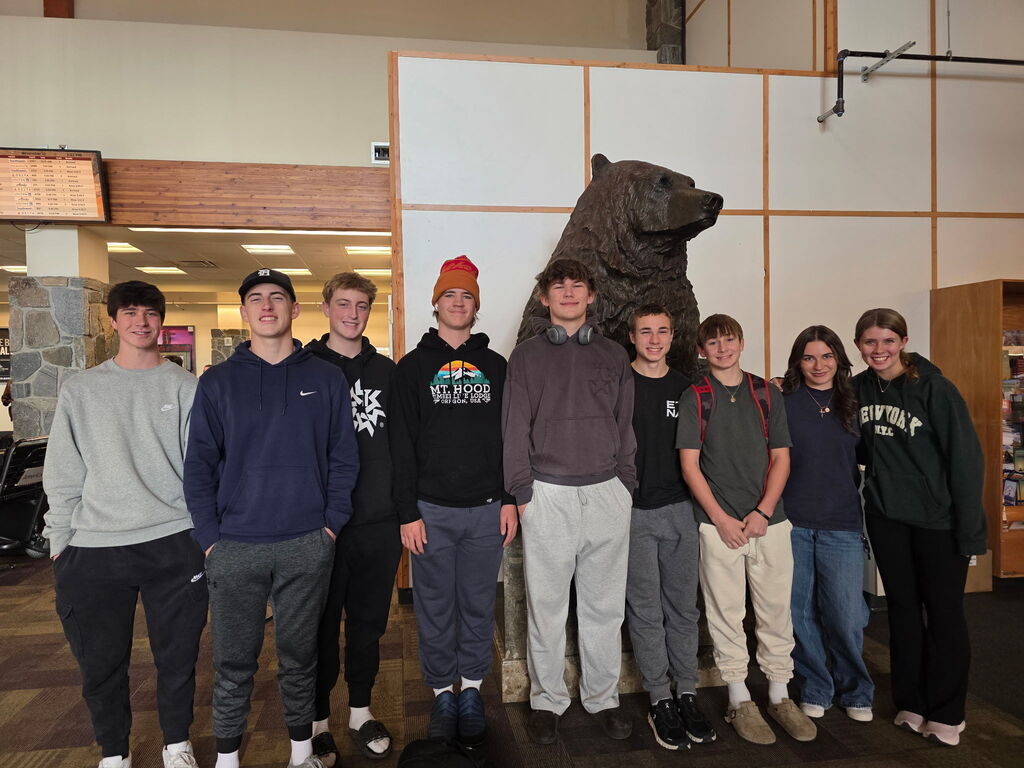 The Cal Skiers at the lodge at Big Sky Resort in Montana