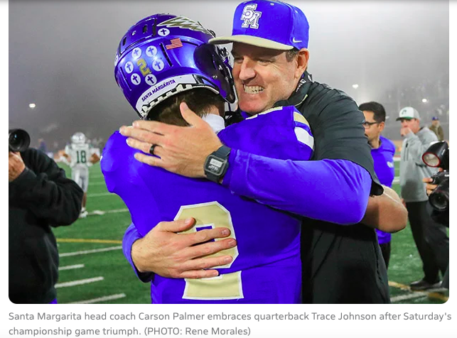 Carson Palmer leads No. 5 Santa Margarita to dominant 47-13 win over De La Salle in California Open Division state championship game.
Link to full MaxPreps recap...https://www.maxpreps.com/news/A0RgJwKmmUqQsUDwzSXQVg/highlights%2C-recap-carson-palmer-lead