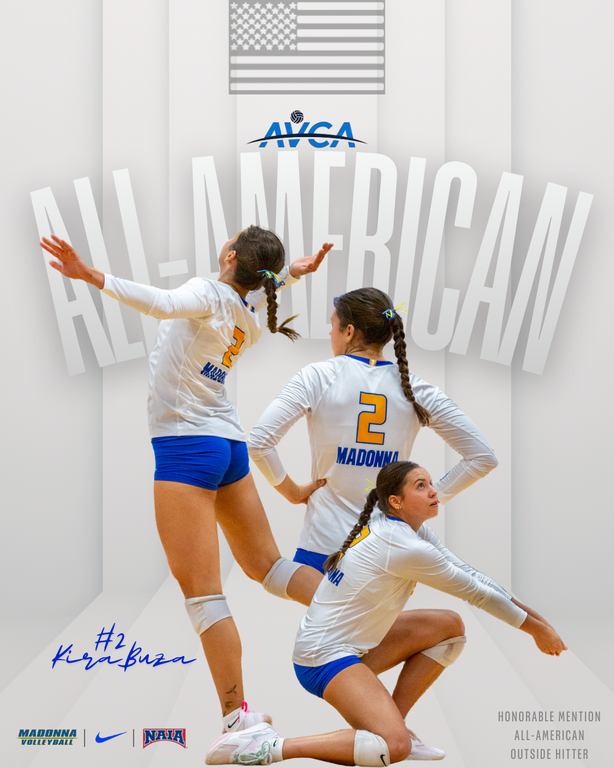 NAIA ALL-AMERICAN HONORABLE MENTION 

Kira Buza | Outside Hitter
454 Kills | 4.05 Kills/Set | 0.237%
311 Digs | 2.78 Digs/Set
54 Service Aces
33 Blocks

#CrusaderNation