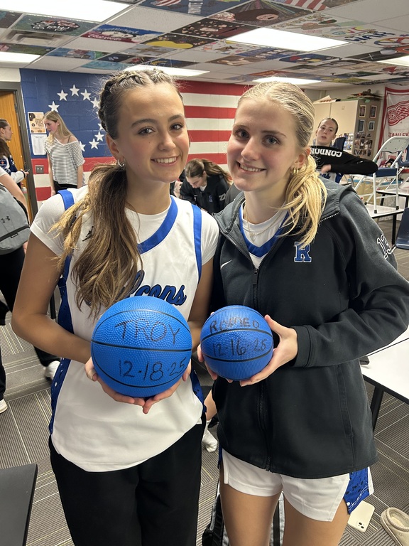 Angela and Kelly have been recipients of our last two game balls. Angela led the team with 16pts at Romeo and Kelly had 14pts tonight against Troy.