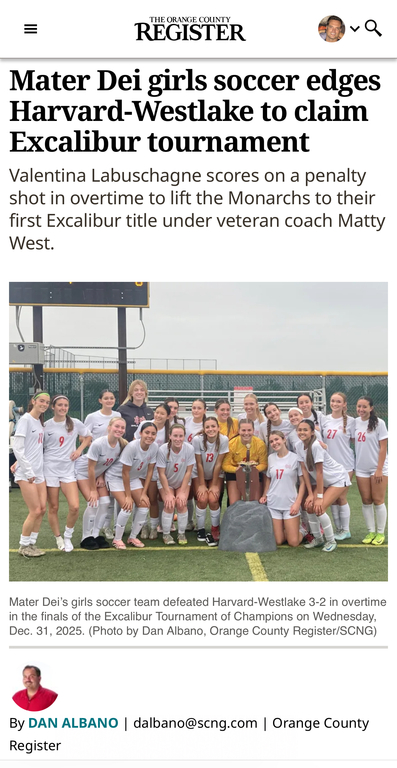 https://www.ocregister.com/2025/12/31/mater-dei-girls-soccer-edges-harvard-westlake-to-claim-excalibur-tournament/