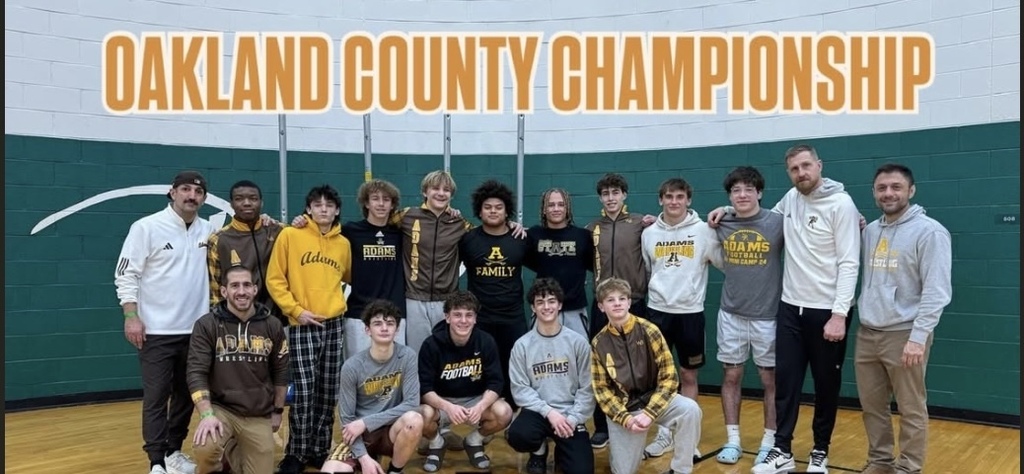 Congratulations to our Oakland County Championship placers on 12/20/25:
120 - Bryson M 6th
126 - JD 2nd
150 - Dede 6th
157 - Kailyn 4th
165 - Dom 4th
175 - Will A. 5th
190 - Jackson 4th
215 - Max V. 2nd
285 - Trevor 5th

Adam’s team - 3rd out of 37 teams