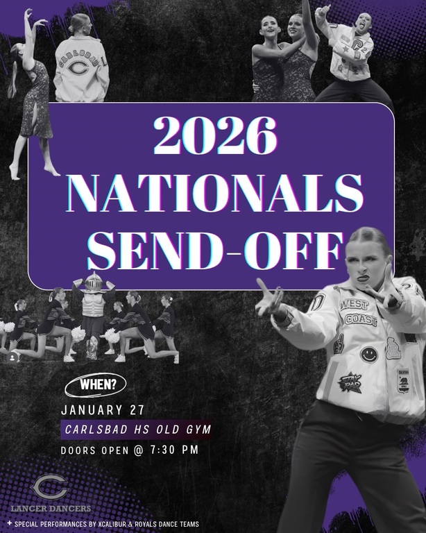 2026 Nationals Send-Off!!! Come out and cheer on the Lancer Dancers as they showcase their Nationals routines before heading off to Florida! 

January 27, 2026 7:30 PM
Location: CHS "Old Gym"

See you there!!!