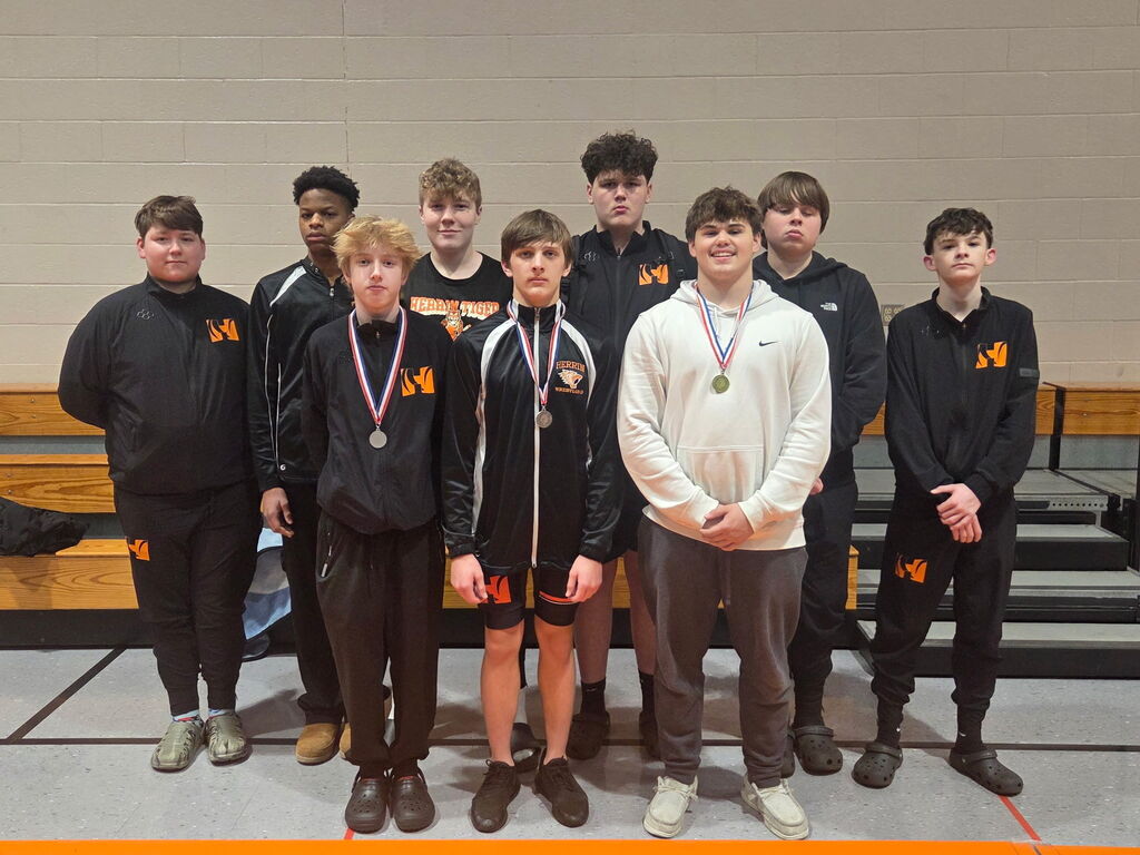 Herrin wrestling had a solid weekend! 
JV took 9 wrestlers to Jackson, Missouri and ended up coming home with 3 wrestlers placing top 2. 
106: Wyatt Garner 2nd 
132: Bryson Baker 2nd 
190: Candin Pribble 1st