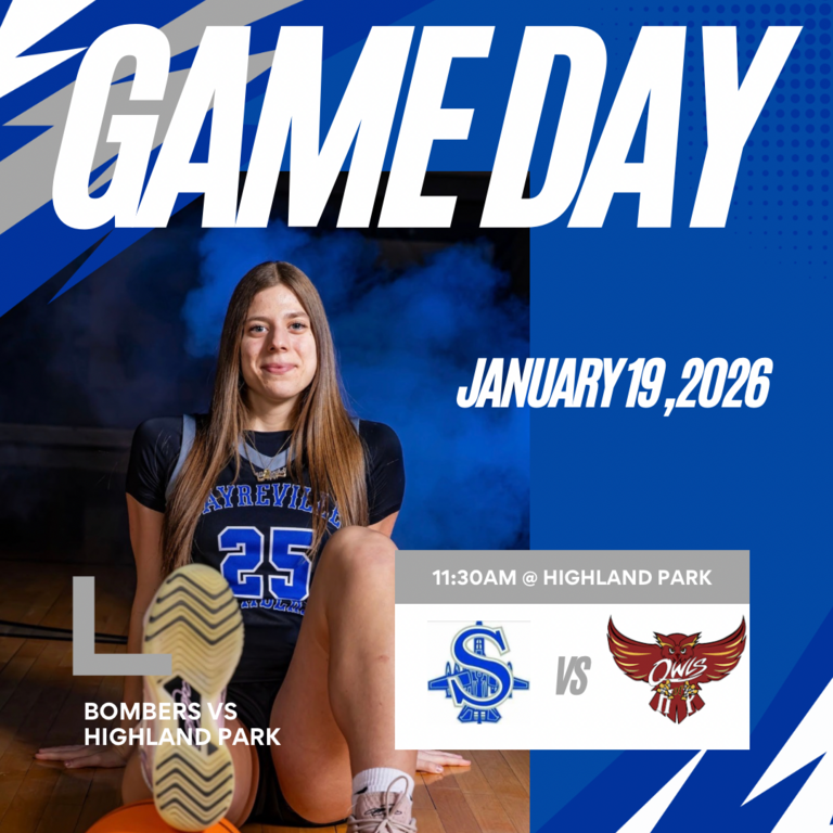 GAME DAY! 🔵⚪️ We will travel to Highland Park to take on the Owls this morning at 11:30! Let’s go Bombers! 🏀