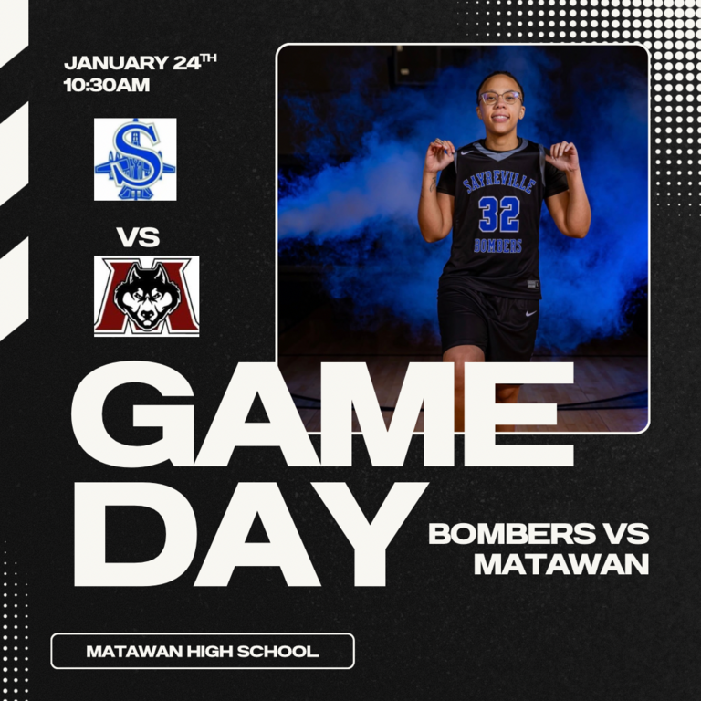 GAME DAY! 🔵⚪️ We will travel to Matawan to take on the Huskies at 10:30. Let’s go Bombers! 🏀