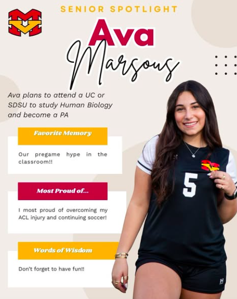 Senior Spotlight on #5 Ava Marsous!