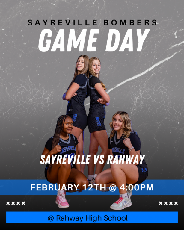 GAME DAY! 🔵⚪️ We will travel to Rahway to take on the Indians this afternoon at 4! Let’s go Bombers! 🏀