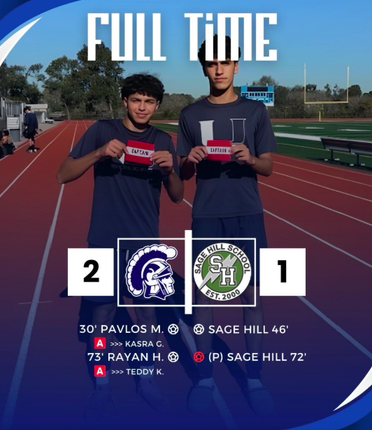 Uni Boys Soccer defeated Sage Hill for the second time this season! Goals scored by Senior Pavlos M. and Senior Rayan H.

Varsity W 2-1