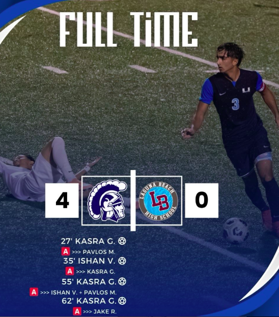 Uni Boys Soccer defeated Laguna Beach on Senior Night! Goals scored by Senior Ishan V. and a Hat Trick by Senior Kasra G.

Varsity W 4-0