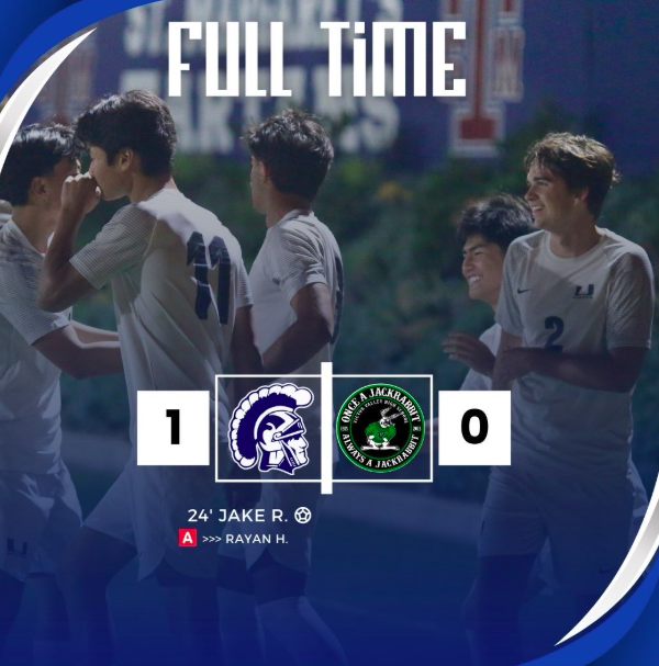 Uni Boys Soccer defeated Victor Valley in game 1 of CIF! Goal scored by Senior Jake R.

The Trojans move onto to round 2 of the playoffs and play again this Friday, February 13th!

Varsity W 1-0