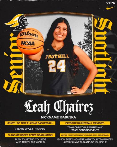 It’s time to honor our Lady Knight senior players! Today we celebrate Leah Chairez 🖤💛