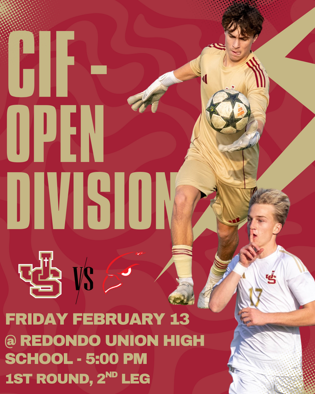 TOMORROW
2nd Leg in the first round of CIF - Open Division Playoffs
5:00 PM @ Redondo Union High School
Come support us defend our title.