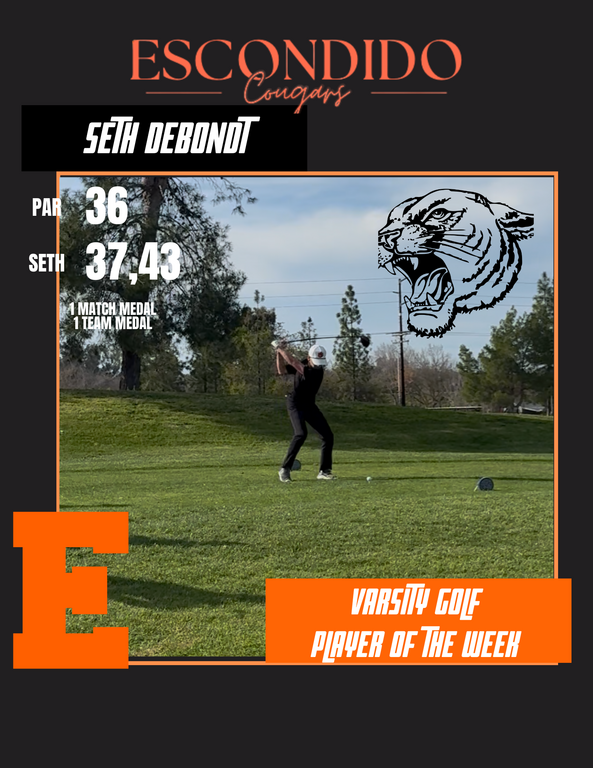 Congratulations to the EHS Varsity Player of the Week - Seth Debondt