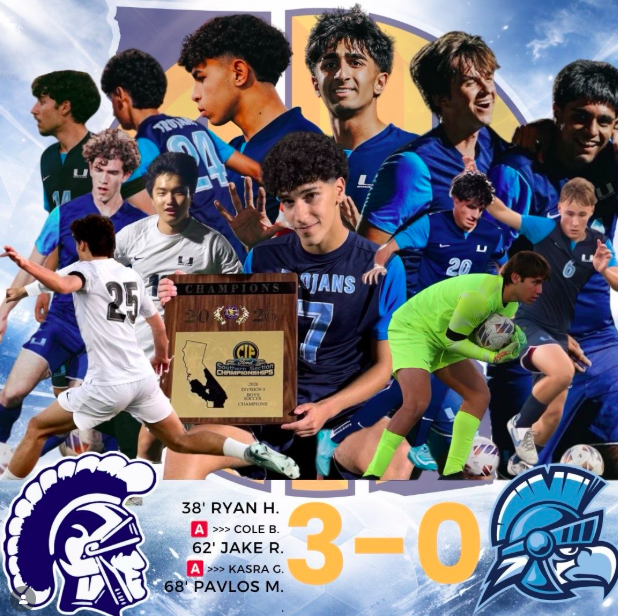 UNI WINS CIF! Uni Boys Soccer defeated Granite Hills on Saturday in the CIF Final. Goals scored by seniors Ryan H. Jake R. and Pavlos M.

The Trojans move onto to CIF regionals where they play Amino Leadership this Tuesday, 5:00 PM, at Home!

Varsity W 3-