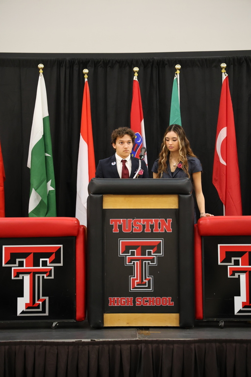 Practicing the opening ceremonies speech!