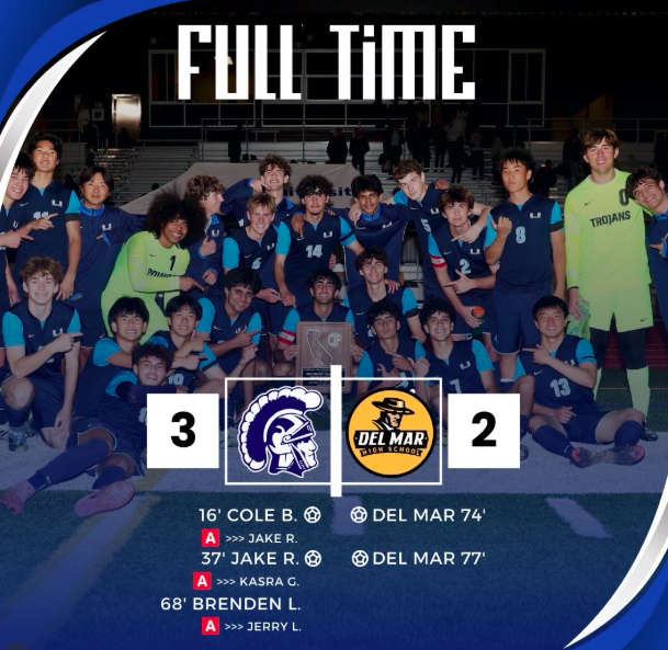 UNI wins CIF State Championship! UNI Boys Soccer defeated Del Mar High School on Saturday in the CIF State Finals. Goals scored by seniors Cole B. Jake R. and sophomore Brenden L.