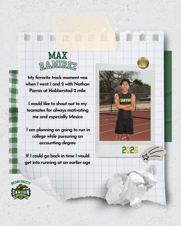 Looking forward in recognizing our Seniors tomorrow at our last home meet of the season. Thank You Seniors for your loyalty and dedication to our program. We truly appreciate you in representing our Canyon Track and Field name. Looking forward to your fut