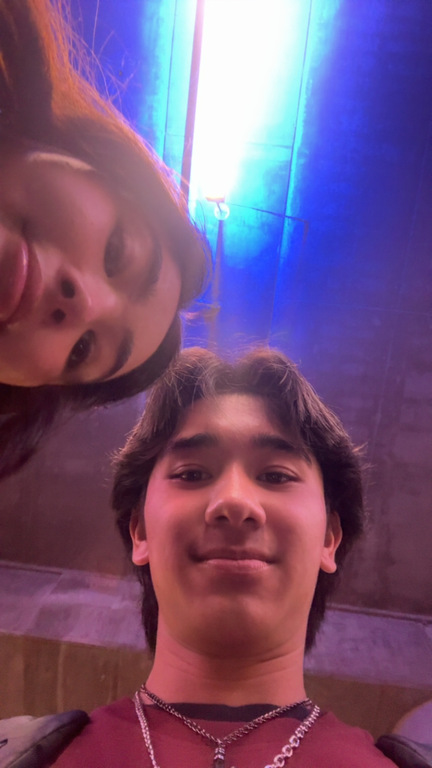 MUN Students Elly and Remie waiting in line at Disneyland