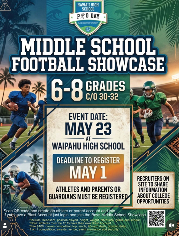 Registration open for grades 6-8.
Deadline May 1st