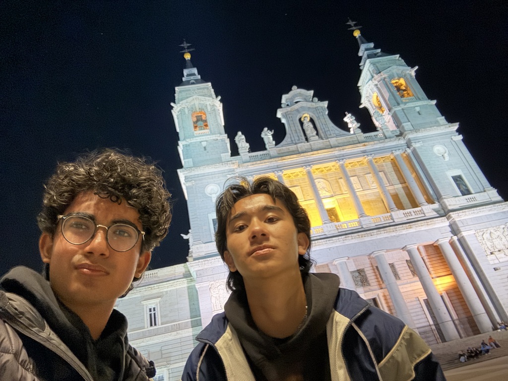 Remy and I exploring Madrid at night as part of the Sekmun Trip