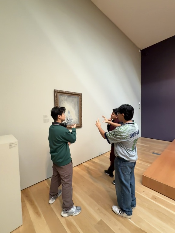 Examining art with my friends at our LACMA field trip!