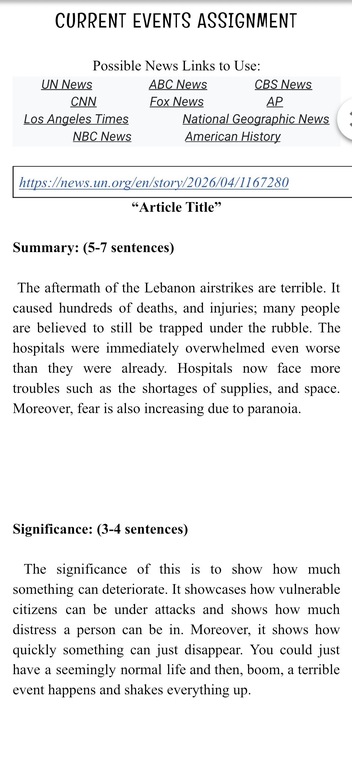 My Current Events Terrorism Assignment!!